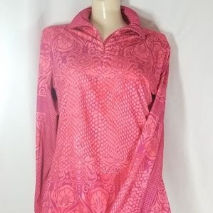 💮SOLD💮PrAna 1/4 Zip Top Pink Coral Floral Print